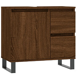 Maison Chic Armoire de bain,Meuble de rangement de salle de bain,Meuble haut chêne marron 65x33x60 cm bois d'ingénierie -GKD880855