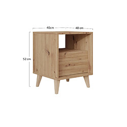 Acheter Bestmobilier Diego - table de chevet - bois - 40 cm