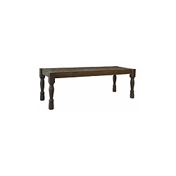 L'Héritier Du Temps Banc avec Gravures Assise d'Appoint Banquette en Bois Marron 41x43x123cm