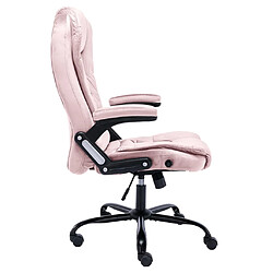 Avis Helloshop26 Chaise fauteuil siège de bureau informatique étude Rosevelours rose 02_0024058