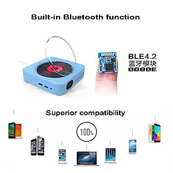 Avis Wewoo Lecteur DVD portable Bluetooth 4.2 + EDR à montage mural avec télécommande, support FM (bleu)