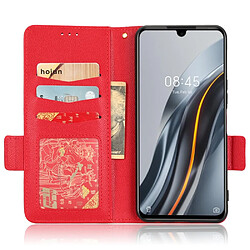 Etui en PU texture litchi, anti-chute, fermoir magnétique avec support pour votre Infinix Note 12 G96 4G X670 - rouge