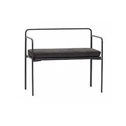 HELLIN Banquette en métal noir avec accoudoirs et coussin - HANS