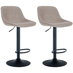 Non Lot de 2 tabourets de bar loft tissu