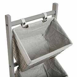 Avis Etagère de salle de bains Versa Gris 4 Paniers Multicouleur Coton Bois Rotin 35 x 125 x 35 cm