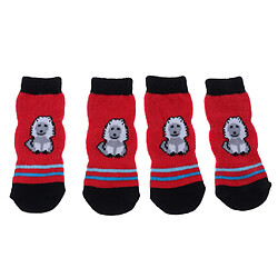 chaud chiot anti-dérapant chien chat chaussettes protecteur de patte d'animal familier pour l'usure d'intérieur m