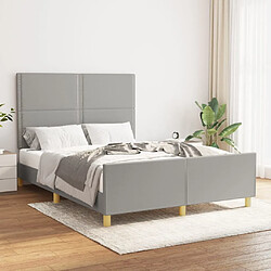 Maison Chic Cadre/structure de lit avec tête de lit pour adulte - Lit Moderne Chambre Gris clair 140x200 cm -MN30190