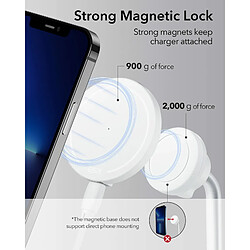 ESR HaloLock Chargeur sans Fil Shift, Support Compatible avec MagSafe, 2 Modes de Charge, Socle de Charge Rapide Amovible, Compatible avec iPhone Série 13/12 sans Coques et Coques Magnétiques, Blanc