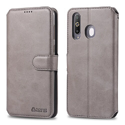 Wewoo Housse Coque Pour Galaxy A60 / M40 AZNS Étui en cuir avec rabat magnétique et texture de mollet porte et logements cartes et cadre photo Gris