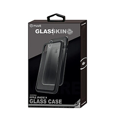 Muvit Coque en verre trempé pour iPhone X - MUBKC0980 - Transparent/Noir