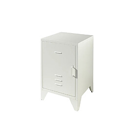 Vipack Chevet en métal Bronxx 1 porte 1 etagere 60x40x40cm Blanc Mat