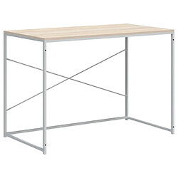 vidaXL Bureau d'ordinateur Blanc chêne 110x60x70 cm Bois d'ingénierie