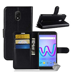 Htdmobiles Housse etui portefeuille pour Wiko Jerry 3 + film ecran - NOIR