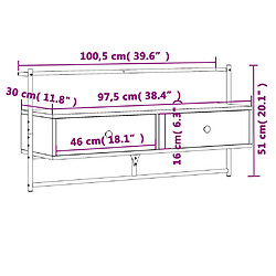 vidaXL Meuble TV mural sonoma gris 100,5x30x51 cm bois d'ingénierie pas cher