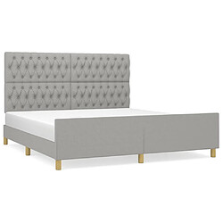 Maison Chic Lit adulte - Cadre Structure de lit avec tête de lit Contemporain Gris clair 180x200 cm -MN35944