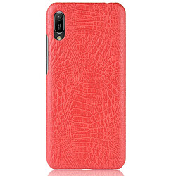 Wewoo Coque PC + PU antichoc en texture de crocodile pour Huawei Y6 Pro 2019 rouge