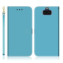 Wewoo Housse Coque Etui à rabat horizontal en surface miroir avec pour Sony Xperia 20 et fentes cartesporte-monnaie et lanière Bleu