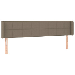 vidaXL Tête de lit avec oreilles Taupe 183x16x78/88 cm Tissu