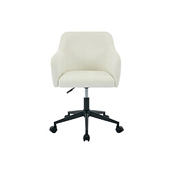 Vente-Unique Chaise de bureau - Tissu texturé - Crème - Hauteur réglable - MATOMI