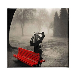 EPIKASA Impression sur Toile Sous la Pluie 6, Rouge, Polyester, 60x3x60 cm