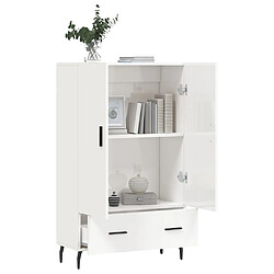 Avis vidaXL Buffet haut blanc brillant 69,5x31x115 cm bois d'ingénierie