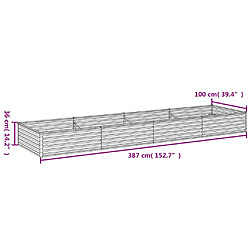 vidaXL Lit surélevé de jardin 387x100x36 cm acier corten pas cher