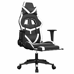 Avis Maison Chic Chaise de jeu, Chaise gaming de massage avec repose-pied, Fauteuil gamer,Chaise de Bureau Noir&Blanc Similicuir -GKD22158