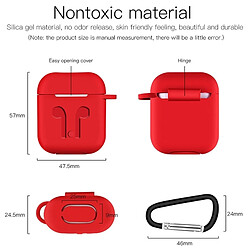 Acheter Wewoo Coque Protection Sac 6 en 1 pour écouteurs + étui pour + boucle silicone pour + + anti-gouttes + pour casque anti-perte pour corde sans fil pour Apple Airpods (rouge)