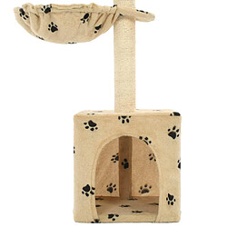 Acheter Helloshop26 Arbre à chat griffoir grattoir niche jouet animaux peluché en sisal 105 cm beige motif de pattes 3702106