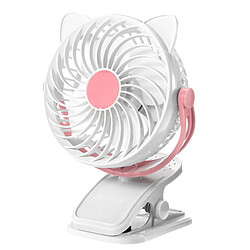 Mini Ventilateur Clipsable USB 360 Rotation 3 Vitesses Ventilateur de Bureau de Voyage Portable Rechargeable USB