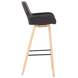 Avis Decoshop26 Tabouret de bar en tissu gris foncé pieds en bois de chêne clair design original robuste et confortable 10_0000396