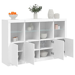 Maison Chic Lot de 3 Commode Buffet - Meuble de rangements avec lumières LED blanc bois d'ingénierie -GKD61565