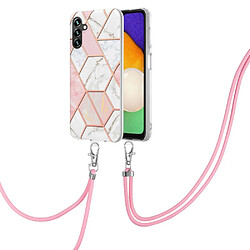 Coque en TPU 2,0 mm, IMD, motif marbre, électroplaqué, antichoc rose/blanc pour votre Samsung Galaxy A13 5G