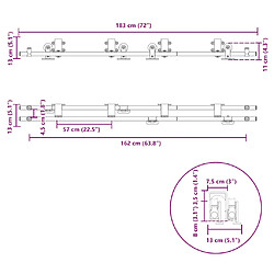 vidaXL Kit fixation porte coulissante 183 cm Acier inoxydable Argenté pas cher