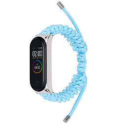 Bracelet en nylon corde tressée, réglable, bleu pour votre Xiaomi Mi Band 5/6