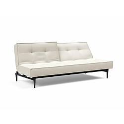 Inside 75 INNOVATION LIVING Canape SPLITBACK STYLETTO convertible lit 115*210 cm pieds chêne noir Tissu Bouclé Off White