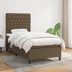 Maison Chic Structures de lit + matelas,Lit à sommier tapissier avec matelas Marron foncé 90x190 cm -MN69381