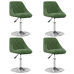 vidaXL Chaises pivotantes à manger lot de 4 Vert foncé Velours 