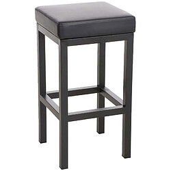 Decoshop26 Tabouret de bar x1 avec repose-pieds design simple hauteur d'assise 85 cm en PVC noir et support en métal noir 10_0005410