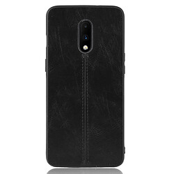 Wewoo Coque Pour OnePlus 7 antichoc couture peau de vache motif PC + PU + TPU cas noir