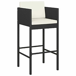 Avis Maison Chic Ensemble de bar de jardin 7 pcs et coussins,Table + chaises + coussins d'extérieur noir poly rotin -GKD344841