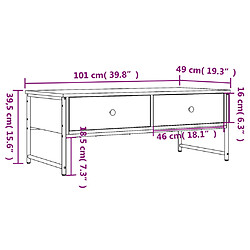 vidaXL Table basse chêne marron 101x49x39,5 cm bois d'ingénierie pas cher