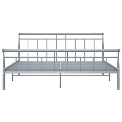 Avis vidaXL Cadre de lit sans matelas gris métal 200x200 cm