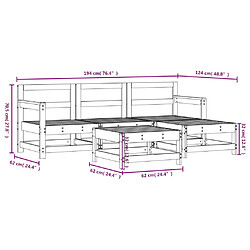 Acheter vidaXL Salon de jardin 5 pcs bois de pin imprégné