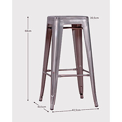 Nest Dream Lot de 4 tabourets en métal 66cm de haut - Bistro pas cher