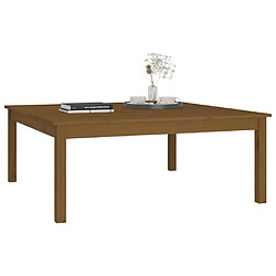 Maison Chic Table basse,Table Console Table d'appoint, Table pour salon Marron miel 100x100x40 cm Bois massif de pin -MN59952 pas cher