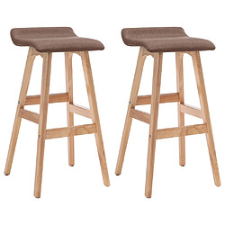 vidaXL Tabourets de bar lot de 2 taupe tissu