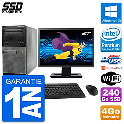 PC Tour Dell 3020 Ecran 27" Intel G3220 RAM 4Go SSD 240Go Windows 10 Wifi - Occasion