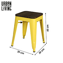 Urban Living Tabouret vintage Liv H46 cm - Jaune