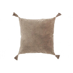 Dansmamaison Coussin Floches Coton Velours Marron